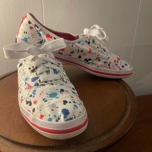Keds X Kate Spade limited edition paint splattered canvas shoes